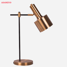 American Study Table Lamp Retro Adjustable Iron Bedroom Light Brass Color Cafe Bar Decoration Light 2024 - buy cheap
