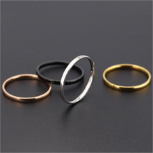R06 anel de titânio 2mm, para mulheres e homens, de aço inoxidável 316l, fino, não desbota, boa qualidade, joia barata 2024 - compre barato