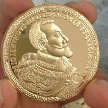 Emblema do imperador imperial da frança, 2 peças, pets, heróis vagina 24k banhado a ouro legítimo, moeda de lembrança 2024 - compre barato