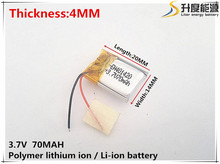 3.7 V mAh 70 401420 células Li-Po Bateria de iões de lítio Recarregável de Polímero de Lítio Para Mp3 MP4 MP5 GPS 2024 - compre barato