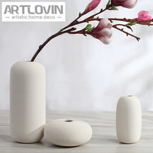 3 Pcs/set Simple Ceramic Decorative Flower Vase White Home Wedding Decoration Cylinder Decorative Chinese Porcelain Ornaments 2024 - buy cheap