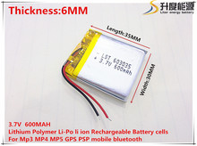 Celdas de batería recargable de polímero de litio li-po, 3,7 V, 600mAh, 603035, para Mp3, MP4, MP5, GPS 2024 - compra barato