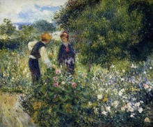 High quality Oil painting Canvas Reproductions Picking Flowers By Pierre Auguste Renoir hand painted 2024 - buy cheap