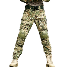 Calça camuflada tática comprida calça militar do exército clássica airsoft paintball casual roupas masculinas cs calças com joelheiras 2024 - compre barato
