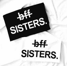Bff сестры футболка одинаковая best friend» футболка tumblr для женщин Забавные футболки с графикой повседневные топы в хипстерском стиле с буквенным принтом, летний футболки 2024 - купить недорого