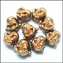 10pcs hot smiling golden buddha head beads accessories 8x12mm newest jewelry fashion diy jewelry findings 2024 - buy cheap