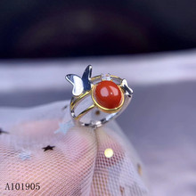 KJJEAXCMY-Anillo de Plata de Ley 925 con incrustaciones de piedras preciosas, joyería de boutique, coral rojo natural, femenino, compatible con identificación 2024 - compra barato