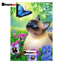 Dpsprue Full Square/Round Diamond Painting Cross Stitch Diamond 3D Embroidery DIY 5D Moasic Animal Cat Butterfly Christmas Gift 2024 - buy cheap