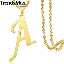 Trendsmax A-Z 26 Letters Pendant Necklace for Women Gold Color Chain 55cm Fashion Jewelry KP419-KP444 2024 - buy cheap