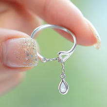 Регулируемое милое кольцо с кристаллами в форме сердца, женское Новое модное серебряное кольцо, ювелирные изделия для женщин и девушек 2024 - купить недорого