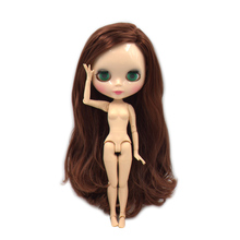 Boneca congelada dbs blyth 1/6 bjd, boneca de lado partido com cabelo vermelho profundo, para articulações, corpo natural, pele brilhante, rosto 30cm, brinquedo 2024 - compre barato