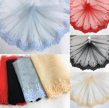 2 Meters Red Blue Black Embroidered Lace Ribbon Mesh Lace Fabric Handmade DIY Skirt Sewing Craft Decoration Lace Trim 16cm Width 2024 - buy cheap