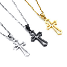Fashion Punk Cross Pendant Silver Gold Black Stainless Hollow Cross Pendant Choker Necklace Jewelry For Men Women 2024 - buy cheap