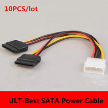 Molex 4pin to Serial ATA 15pin x 2 Male Female Y кабели для жесткого диска 15 см 2024 - купить недорого