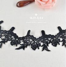 3 Meters Water Soluble Black Lace Trims 7.5cm Lace Fabric DIY Sewing Handmade Materials Accessories Free Shipping 2024 - buy cheap