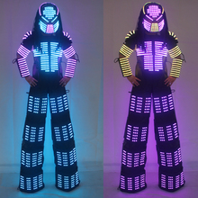 David Guetta LED Robot Suit Traje  Costume  Clothes Stilts Walker Costume LED Suit Costume  Helmet Laser Gloves CO2 Gun Jet Mach 2024 - buy cheap