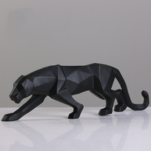 Escultura de Pantera Negra abstracta moderna, estatua de leopardo de resina geométrica, decoración de vida salvaje, regalo, adorno artesanal, accesorios de mobiliario 2024 - compra barato