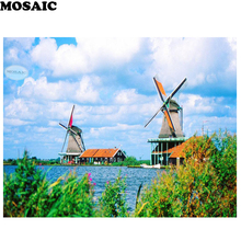 Dutch windmills,diy Diamond Painting Cross Stitch,Needlework Square Diamond Embroidery mosaic Pattern,rhinestone,home Decoration 2024 - buy cheap