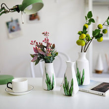 Vaso de cerâmica padrão europeu verde, vaso de cerâmica para casa sala de jantar mesa de tv decoração de armário simples e moderno 2024 - compre barato
