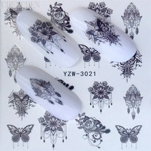 Water sticker for nails art all decorations sliders butterfly rose lace adhesive nail design decals manicure lacquer accessoires 2024 - buy cheap
