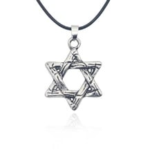 Мужское ожерелье из нержавеющей стали, кулон с шестигранной звездой Давида 2024 - купить недорого