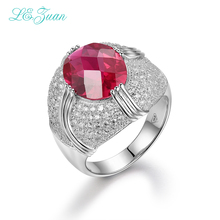 L & zuan-Anillo de Plata de Ley 925 para mujer, joyería fina, 6,37 CT, piedra roja, punzón de Rubí, ajuste, envío directo, bisutería, R0071-W01 2024 - compra barato