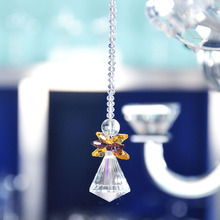 H&D Clear Crystal Diamond Shape Chandelier Decor Pendant Rainbow Maker Guardian Angel Hanging Prism Suncatcher Window Decor Gift 2024 - buy cheap