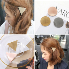 Minimalist Korean And Japanese Hair Accessories Metal Triangular-Cut Or Circle Hairpin Contracted Temperament Clip 2024 - buy cheap