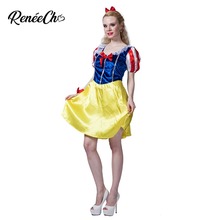 Beauty Dress For Halloween Costume Classic Snow White Women Costume lady carnival costume adult dress and headband set cosplay 2024 - buy cheap