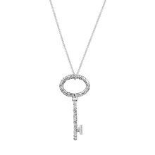 Genuine 925 Sterling Silver Regal Key Pendant Necklace Women Jewelry Collier Necklace Wholesale 2024 - buy cheap