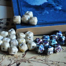 30 peças 10mm quadrado cerâmica contas diy buraco contas artesanal de porcelana espaçador contas para fazer jóias 2024 - compre barato