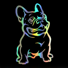 8*13cm Car Sticker Vinyl French Bulldog Animal Decor Funny Sticker Decal Reflective Laser Motorcycle Car Styling 3D Stickers 2024 - buy cheap