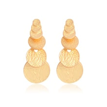 Multi-layer Mini Gold Round Geometric Hanging Temperament Earrings Simple Fashion Creative Women Jewelry 2024 - buy cheap