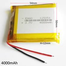 3.7V 4000mAh 125054 Lithium Polymer LiPo Rechargeable battery For GPS PSP Power bank Tablet PC speaker Laptop MID DVD PAD 2024 - buy cheap