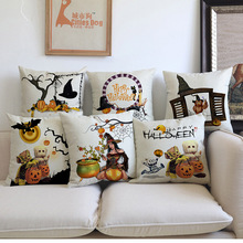 Capa de almofada decorativa "happy halloween jack-", abóbora, vampiro, bruxa, fantasma, padrão, travesseiro, casa, sofá, decoração, festival 2024 - compre barato