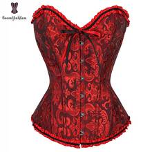 Mix Color Black And Red Corset Lace Up Gothic Korse Sexy Women Korset Overbust Korsett For Lady Elastic Boned Bustiers & Corsets 2024 - buy cheap