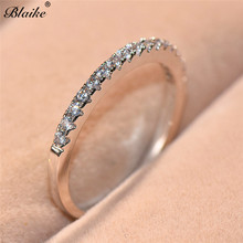 Blaike Vintage Gold/Silver/Rose Gold Single Row White Zircon Rings For Women Simple Fashion White/Yellow/Rose Gold Filled Ring 2024 - buy cheap