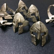 Anéis de capacete de 4 cores de heróis de esparta, para homens, punk, motoqueiro, joias, antiguidade, rock, homens, anéis de esparta, presente de festa 2024 - compre barato
