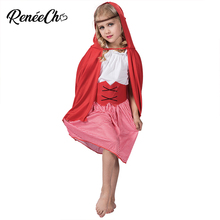 Disfraz de halloween para niños, disfraz de Caperucita Roja, disfraz para niños, disfraz para cosplay, capa para vestido rojo, conjunto de cinturón para escenario 2024 - compra barato