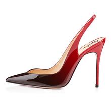 Maguidern 4 inches high heel pumps,Patent Leather Pointy Toe Stilettos Heel Slingback Pumps Shoes plus size 2024 - buy cheap