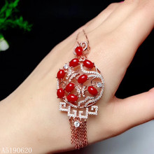 KJJEAXCMY Fine Jewelry 925 sterling silver inlaid natural red coral gemstone female necklace pendant support detection new exagg 2024 - buy cheap