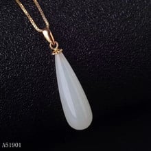 Hotan jade feminino 18k ouro 925 prata pura, joias de boutique de alta qualidade com pingente de ouro (colar de prata) suporta detecção 2024 - compre barato