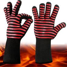 Extreme Heat Resistant Kitchen Barbecue Thick Silicon Oven Gloves Grill BBQ Long Glove For Extra Forearm Protection 2024 - buy cheap