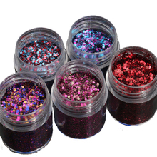 1 BOX 10ML GLITTER MIXES SEQUINS SHINING MIXED GLITTER POWDER SEQUINS DECORATION 3D DUST RED PURPLE HALLOWEEN NAIL ART ORNAMENTS 2024 - buy cheap