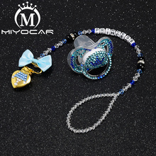 Miyocar chupeta com prendedor personalizado, prendedor de chupeta com nome, coroa brilhante, presente exclusivo sp011 2024 - compre barato