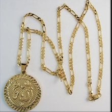 YELLOW GOLD OVERLAY PLATED NECKLACE&MUSLIM ALLAH GOD PENDANT /Great Gift/Great Money Maker 2024 - buy cheap