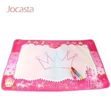 Estera de garabatos de Castillo rosa para niños, Alfombra de juguete para dibujo DE AGUA + 2 rotuladores mágicos, juguetes educativos para niños, 74x49CM 2024 - compra barato