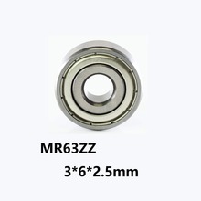10 pçs/lote MR63ZZ Miniatura Mini Rolamento de Esferas Profundo do sulco Rolamento MR63-ZZ MR63ZZ 3*6*2.5mm 3*6*2.5 52100 Material de Aço Cromado 2024 - compre barato