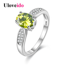 Uloveido Vintage Women's Rings Silver Rings with Stones Anel Feminino Jewelry Fashion Wedding Ring Anel Feminino 49% Off Y3170 2024 - buy cheap