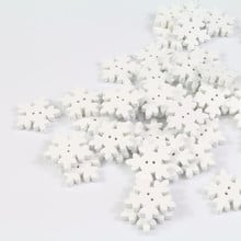 25pcs 18mm 2-Holes Christmas Snowflake Wooden Buttons Sewing Scrapbook DIY Wedding Birthday Party Decoration 2024 - buy cheap